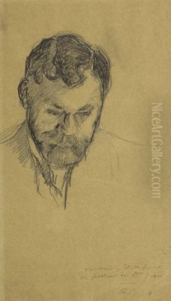 Etude Pour Le Portrait De Dr. Vian. Oil Painting by Jean-Edouard Vuillard