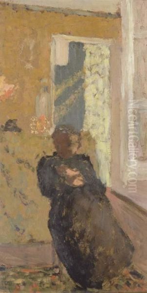 Dame En Noir Assise Oil Painting by Jean-Edouard Vuillard