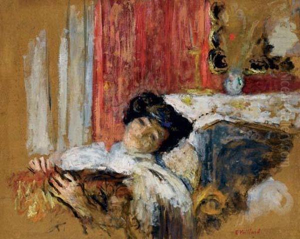 Madame Lucy Hessel Dans Son Salon Rue De Rivoli Oil Painting by Jean-Edouard Vuillard