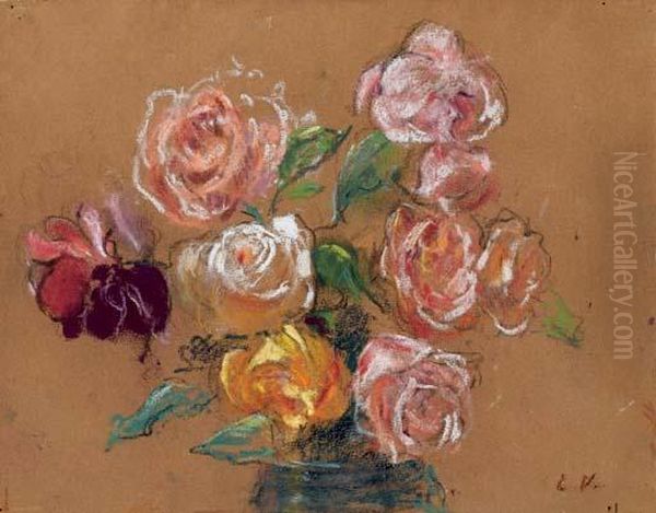 Bouquet De Roses Oil Painting by Jean-Edouard Vuillard