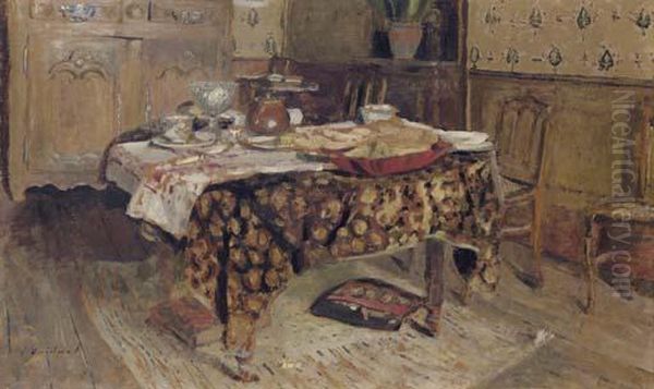 La Table Mise Oil Painting by Jean-Edouard Vuillard