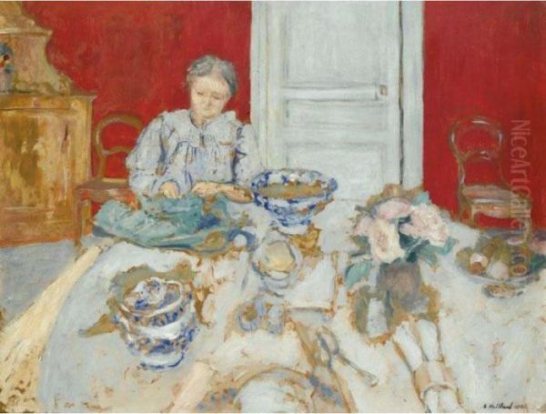 Madame Vuillard Ecossant Dans La Salle A Manger by Jean-Edouard Vuillard