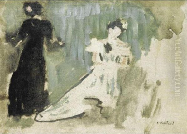 Deux Silhouettes De Femmes Oil Painting by Jean-Edouard Vuillard