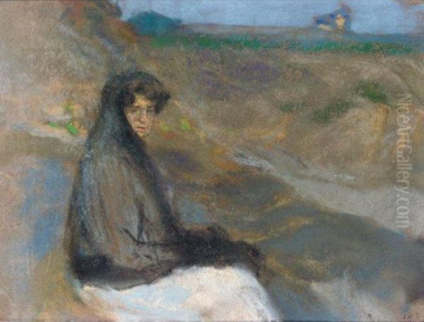 Madame Hessel Pres De La Plage En Bretagne Oil Painting by Jean-Edouard Vuillard