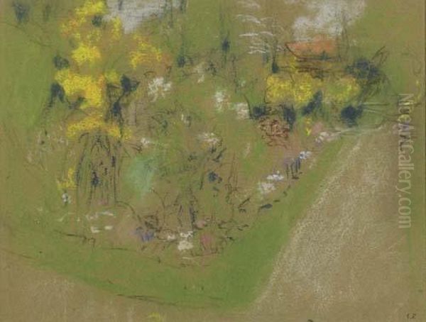 Jardin Du Clos Cezanne. Circa 1920 / 1925. Oil Painting by Jean-Edouard Vuillard