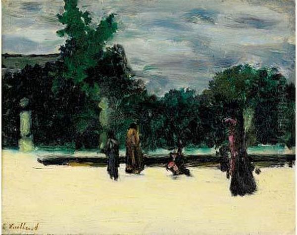 Elegantes Autour Du Bassin Des Tuileries Oil Painting by Jean-Edouard Vuillard