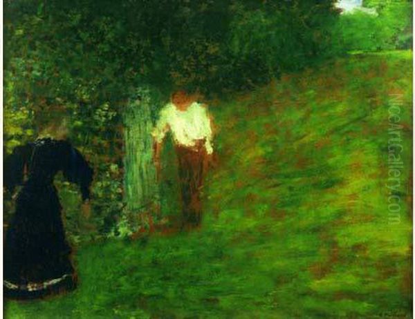 Homme Et Femme Pres D'un Arbre Oil Painting by Jean-Edouard Vuillard