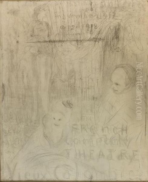 Entwurf Zu Einem Theaterplakat Des Vieux Colombier. Oil Painting by Jean-Edouard Vuillard