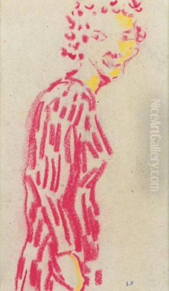 Femme En Robe Rouge Oil Painting by Jean-Edouard Vuillard