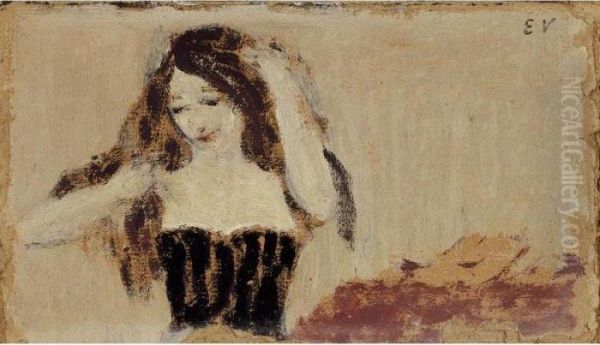 Jeune Fille Se Coiffant Oil Painting by Jean-Edouard Vuillard