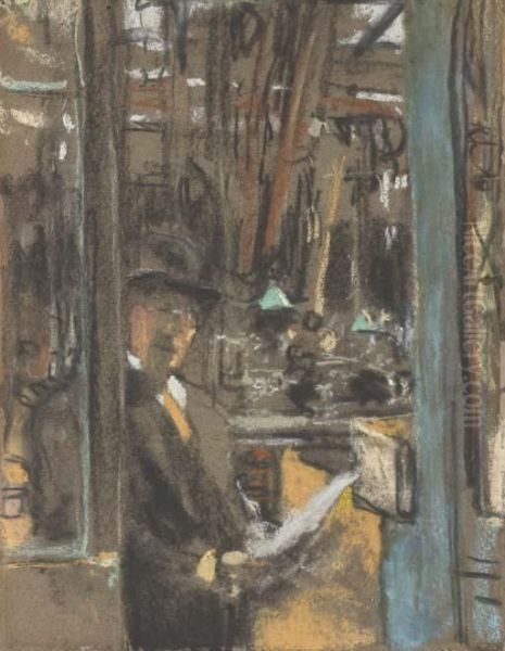 Lucien Rosengart Dans Son Usine A Levallois Oil Painting by Jean-Edouard Vuillard