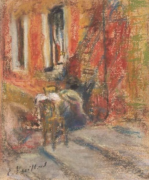 Deux Figures Assises Sur Les Marches D'une Maison Oil Painting by Jean-Edouard Vuillard