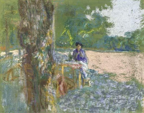 Jeune Femme Assise Sous L'arbre Dans Le Parc Oil Painting by Jean-Edouard Vuillard