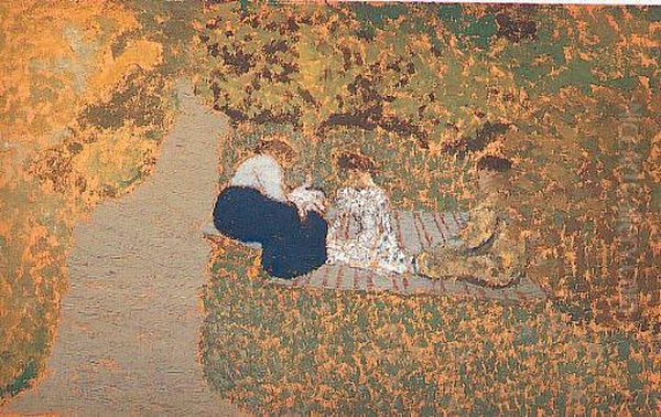 Femmes Et Enfant Au Jardin(1899) Oil Painting by Jean-Edouard Vuillard