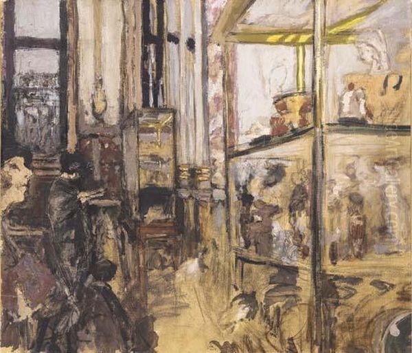 La Salle Clarac Au Louvre, Etude I Oil Painting by Jean-Edouard Vuillard