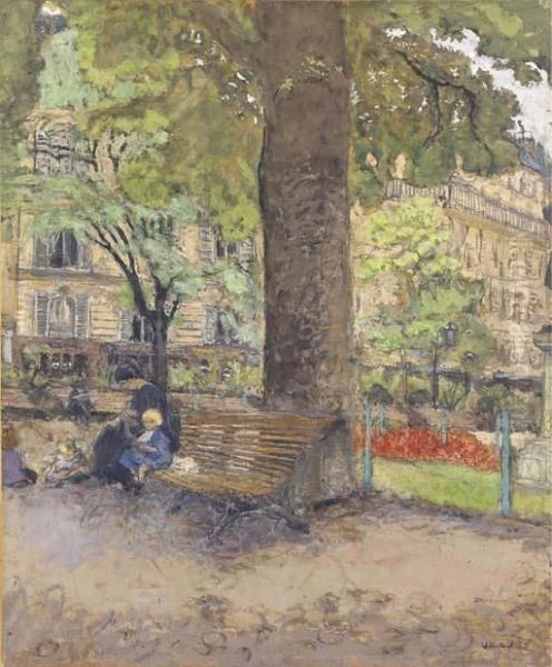 Le Banc, Square Vintimille Oil Painting by Jean-Edouard Vuillard