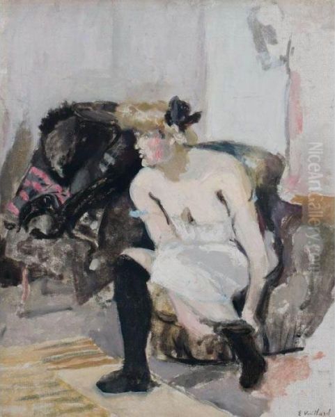 La Femme Aux Bas Noirs Oil Painting by Jean-Edouard Vuillard