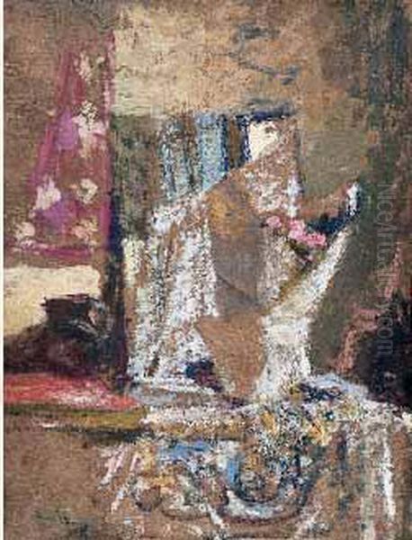 Interieur Au Bouquet De Fleurs Oil Painting by Jean-Edouard Vuillard