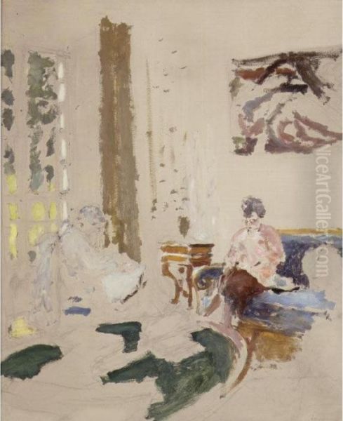 Etude Du Petit Salon Au Clayes Oil Painting by Jean-Edouard Vuillard