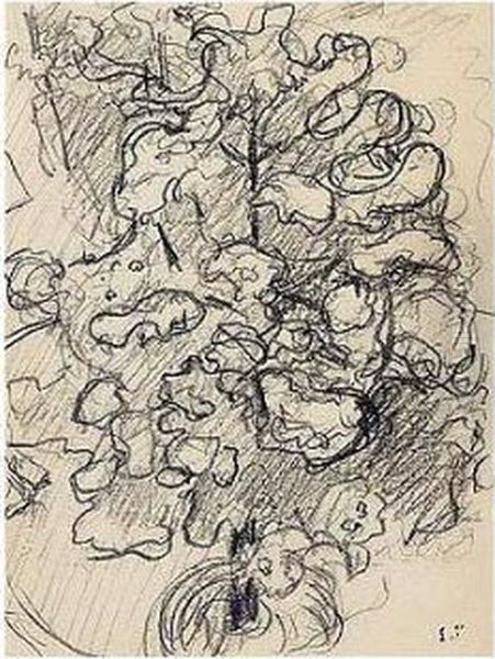 Edouard , -, Arbre, Stamped With
 The Initials , Pencil On Paper, 15.5 By 12 Cm., 6 1/8 By 4 3/4 In Oil Painting by Jean-Edouard Vuillard