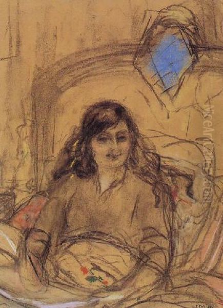 Portrait De La Comtesse Anna De Noailles Oil Painting by Jean-Edouard Vuillard