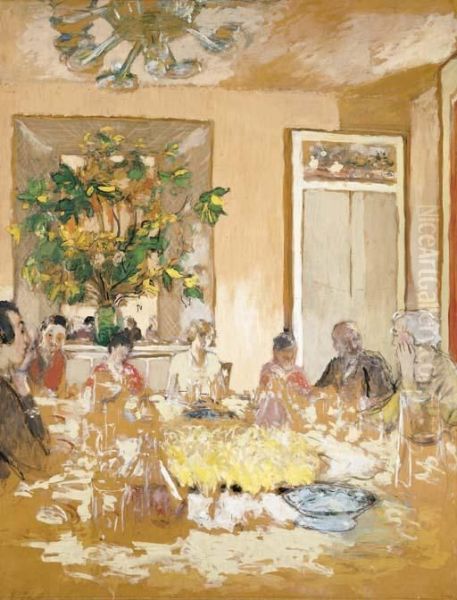 La Salle A Manger Au Chateau De Clayes Oil Painting by Jean-Edouard Vuillard