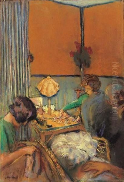 Le Salon; Le Soir A Vaucresson Oil Painting by Jean-Edouard Vuillard