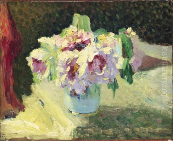 Vase De Fleurs Oil Painting by Jean-Edouard Vuillard