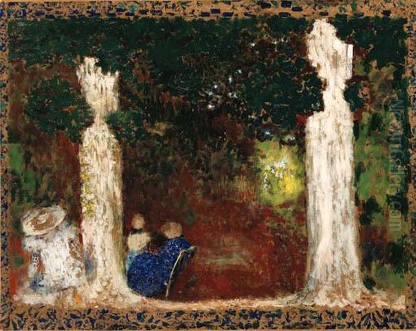 Au Jardin
Oil On Board Laid Down On Canvas Oil Painting by Jean-Edouard Vuillard