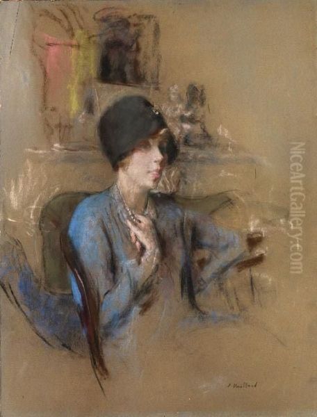 La Dame En Bleu Au Chapeau Cloche Oil Painting by Jean-Edouard Vuillard