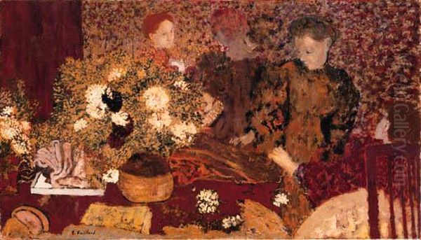 Conversation (le Pot De Grs) Oil Painting by Jean-Edouard Vuillard