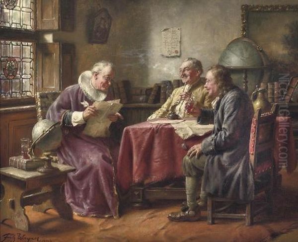 In The Astronomer's Chamber Oil Painting by Fritz Wagner