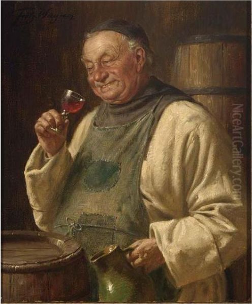 Tasting Wine Oil Painting by Fritz Wagner