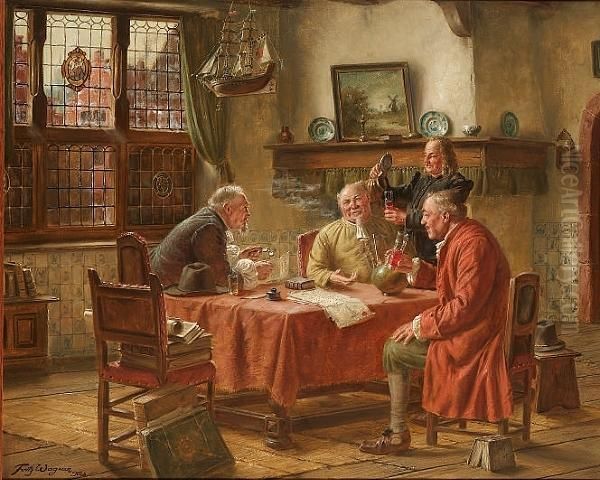 Toasting The Contract Oil Painting by Fritz Wagner