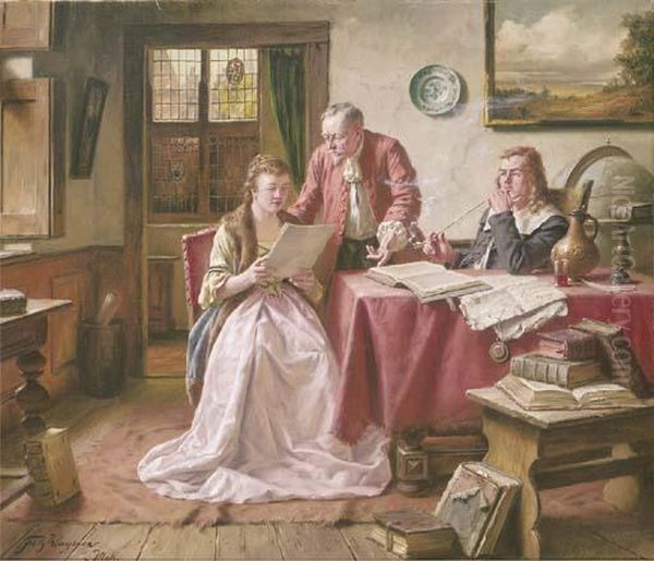 The Important Document Oil Painting by Fritz Wagner