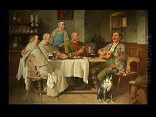 Der Singende Jager In Der Klosterschenke Oil Painting by Fritz Wagner