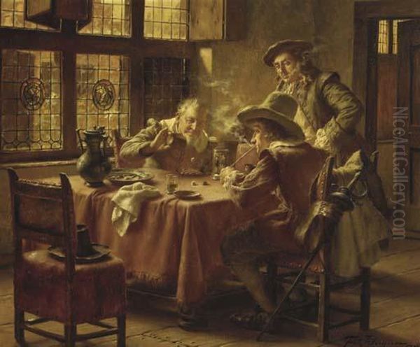 The Dice Game Oil Painting by Fritz Wagner