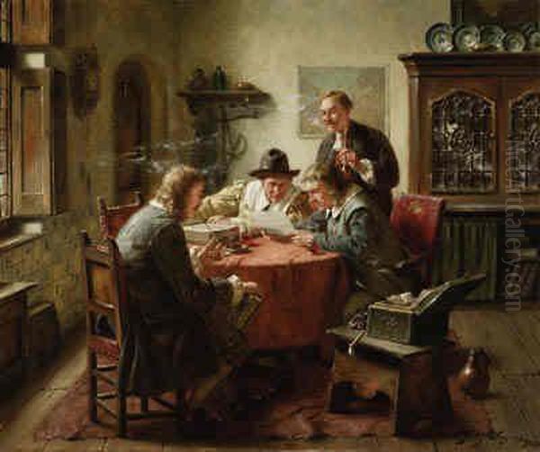 Inspecting The Letters by Fritz Wagner