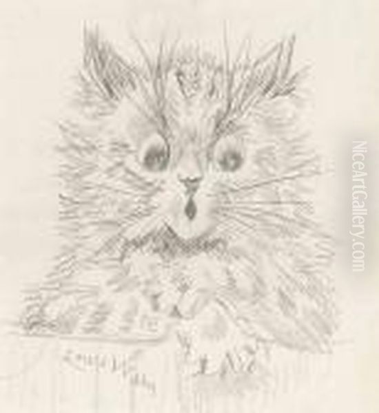 A Bad Hair Day Oil Painting by Louis William Wain