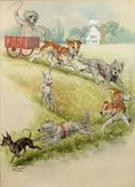 Dog Team by Louis William Wain