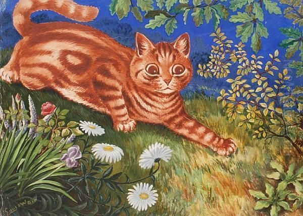 Stalking Oil Painting by Louis William Wain