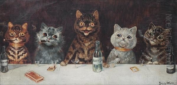 The Bachelor Party Oil Painting by Louis William Wain