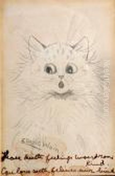 Study Of A Cat Oil Painting by Louis William Wain