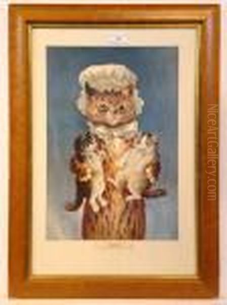 Twins Oil Painting by Louis William Wain