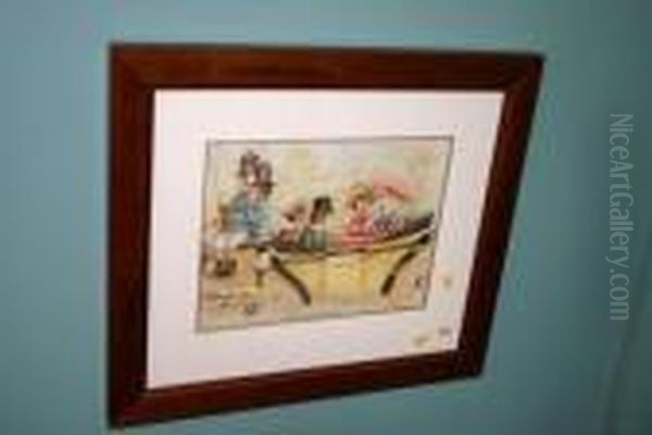 Caricature Scenes With Cats Oil Painting by Louis William Wain