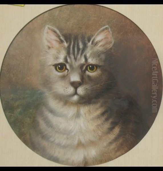 Portrait Of A Cat Oil Painting by Louis William Wain