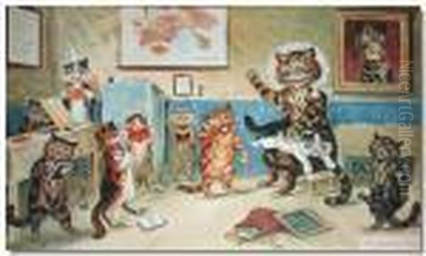 The Naughtypuss Oil Painting by Louis William Wain