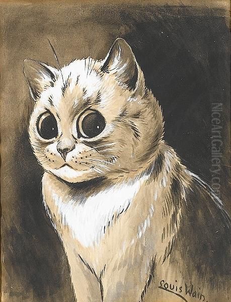 The Wide-eyed Kitten Oil Painting by Louis William Wain