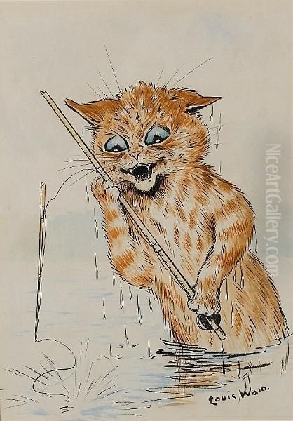 Lost Fish Oil Painting by Louis William Wain