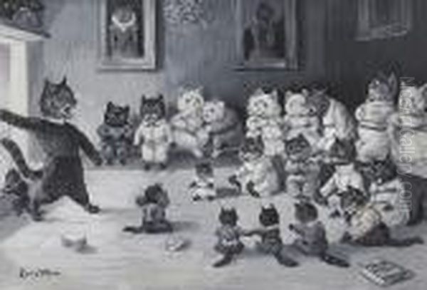 The Ghost Story Oil Painting by Louis William Wain